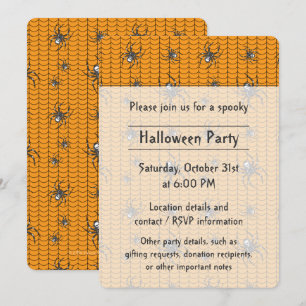 Aranhas no Convite de festas do Desfile