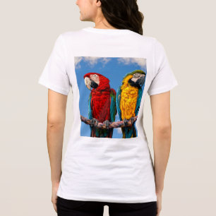 Arara azul e amarela e arara-escarlate