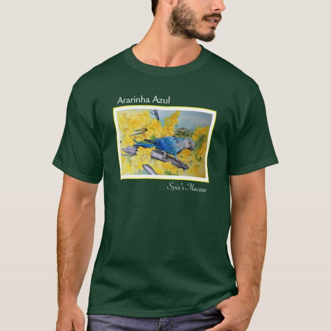 Ararinha Azul - Camiseta Macaw da Spix (Frente)