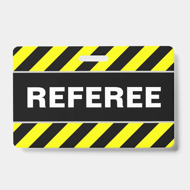 "ÁRBITRO" + Crachá preto & amarelo das listras (Frente)