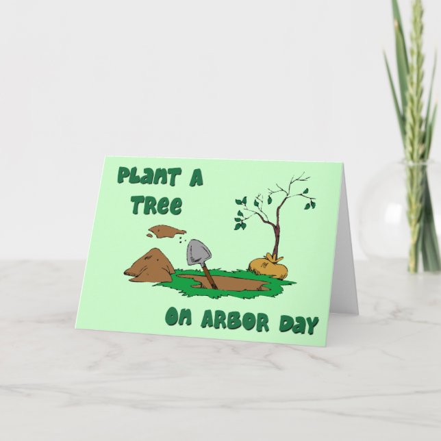 Arbor Day plantar um cartão de árvore (Frente)