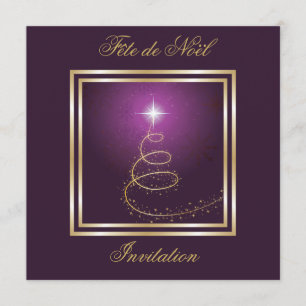 Arbre de Noël Abstrait pourpre convite