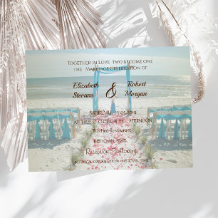 Arbusto de Casamento na Praia - Convite