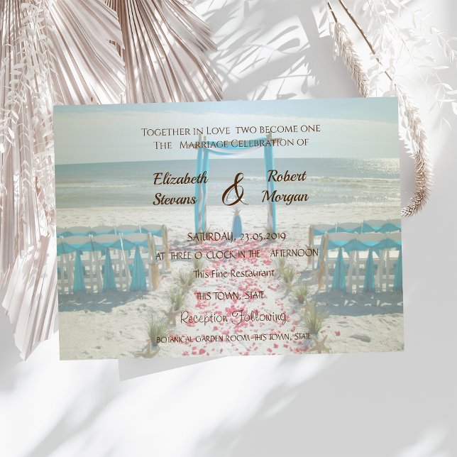 Arbusto de Casamento na Praia - Convite (Criador carregado)