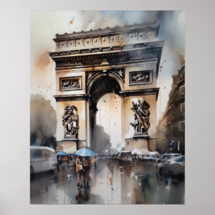 Arc De Triomphe Paris França Art Impressão Poster