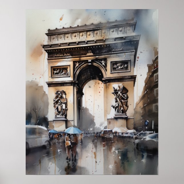Arc De Triomphe Paris França Art Impressão Poster (Frente)