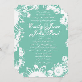 Arcadia Mint Vintage Convites Florais De Casamento