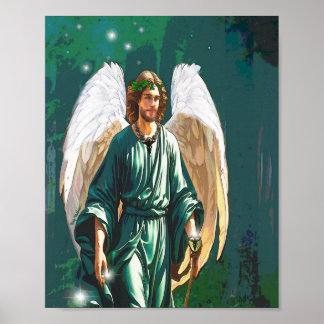 Arcanjo Rafael Anjo da Cura Impressão de Arte na P