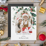 Arch de Foto de Natal Moderno c/Holly<br><div class="desc">Design colorido moderno com um modelo de fotografia em arco rodeado por um santo festivo com campos de texto editáveis.</div>