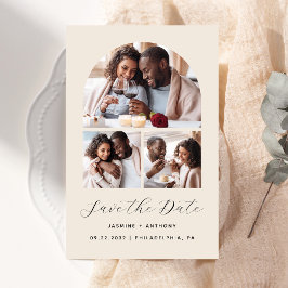 Arch do Orçamento - Colagem de 3 Fotos Beige Salva