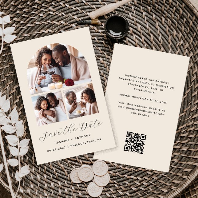 Arch do Orçamento - Colagem de 3 Fotos Beige Salva (Criador carregado)