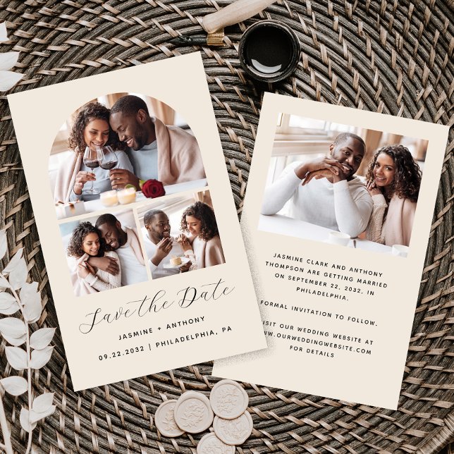 Arch do Orçamento - Colagem de 4 Fotos Beige Salva (Criador carregado)