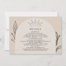 Arch Line Arte Tan Detalhes do Casamento Convite