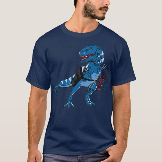 Archery Dinossaur Camiseta Oferece Trex Engraçado  (Frente)