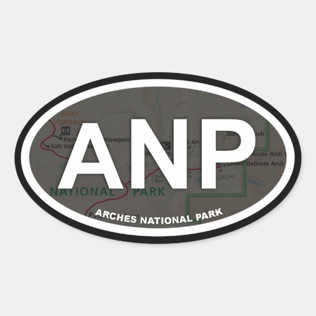 Arches do adesivo do mapa (texto branco) (Frente)