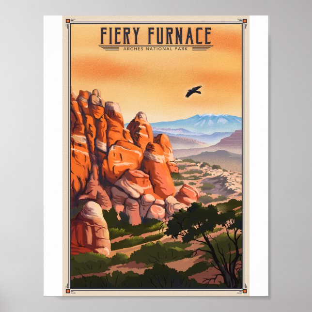Arches National Park Litho Trabalho de arte Poster (Frente)