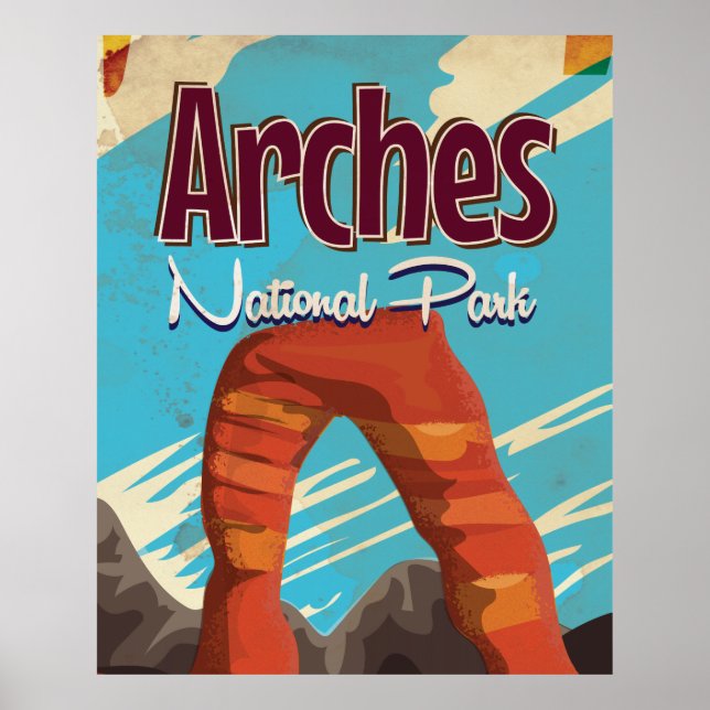 Arches National Park Vintage Poster de férias (Frente)