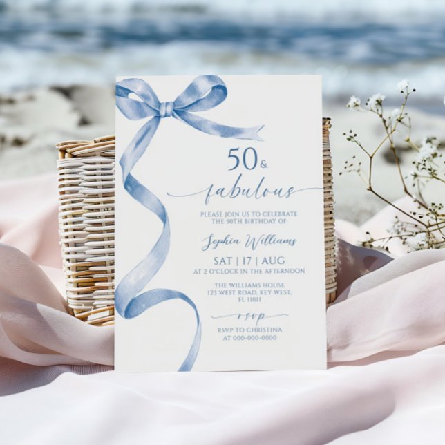 Arco Azul 50 e Convite de Aniversário Fabuloso (Criador carregado)