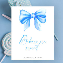 Arco azul aquarela - bebês são doces pôster