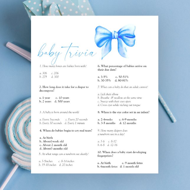 Arco Azul - Baby Trivia | Jogo Chá de fraldas (Criador carregado)