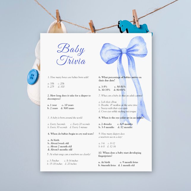 Arco Azul - Baby Trivia | Jogo Chá de fraldas (Criador carregado)