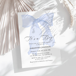 Arco Azul É um Convite para Chás de fraldas