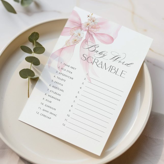 Arco Baby word Scramble jogo Floral chá de fraldas (Criador carregado)