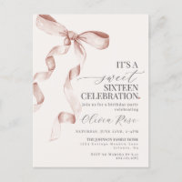 Arco Beige Doce 16 Convite de aniversário