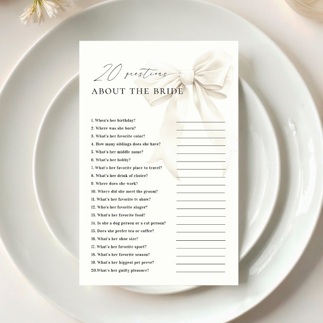 Arco Branco Classy 20 Perguntas sobre o jogo de no (Criador carregado)