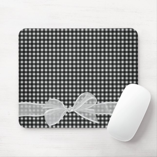Arco Branco Em Gingham Mouse Pad (Com mouse)