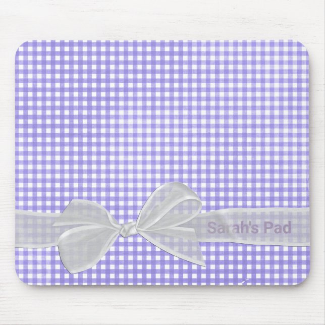 Arco Branco Em Gingham Mouse Pad (Frente)