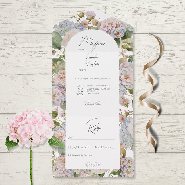 Arco Branco Russo Pastel Hydrangeas Não Janto (Criador carregado)