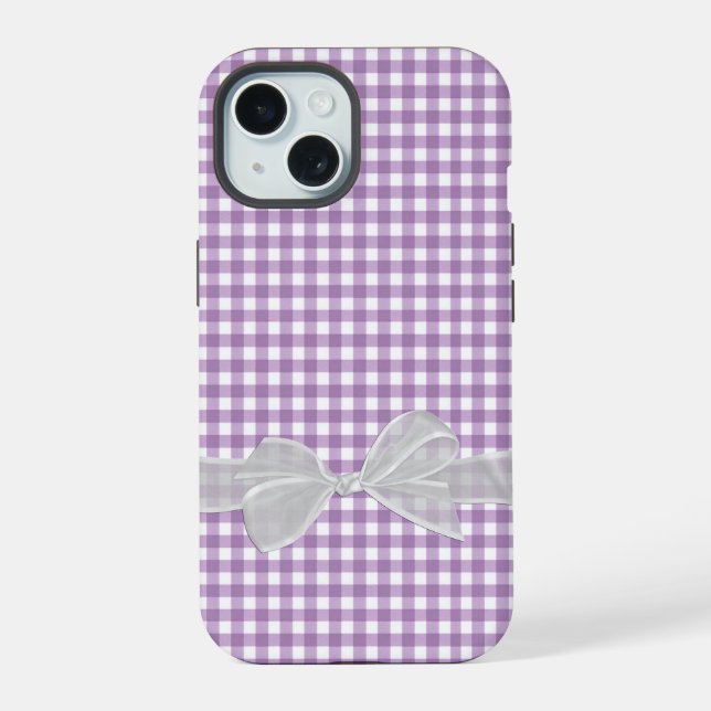 Arco Branco Sobre Gingham Roxo (Verso)