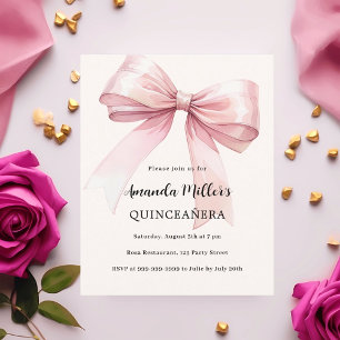 Arco cor-de-rosa - convite elegante para Quinceane