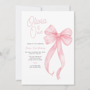 Arco cor-de-rosa primeiro Convite de aniversário
