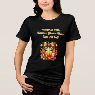 "Arco de Abóbora Meninas de T-Shirt - Folha de Cor