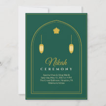 Arco de Convite de Nikah Muslim de Noivado Esmeral