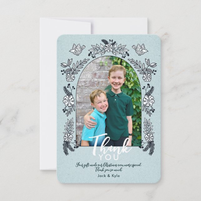 Arco de Flores com Fotos Divertidas Agradecimento  (Frente)