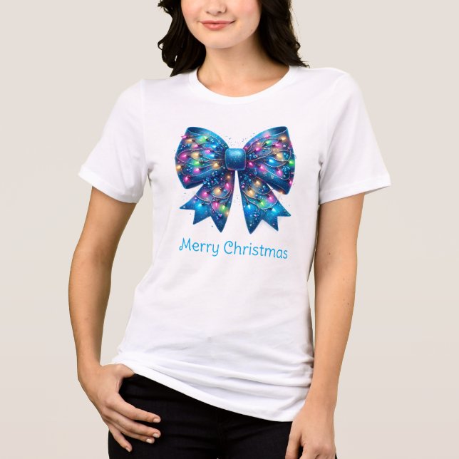 Arco de Luzes de Natal Azul Vibrante Coquette (Frente)