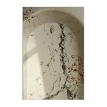 Arco de Mármore Rústico com Folhas Secas Parede Ac