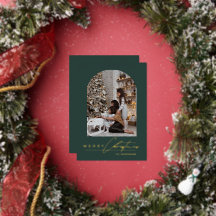 Arco de Natal Verde com Script Minimalista Moderno