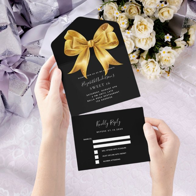 Arco de ouro preto Sweet 16 rsvp (Criador carregado)