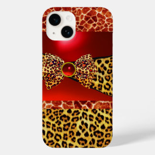 ARCO DE PELE GIRAFFE LEOPARD IMPRESSO, RUBY GEMSTO