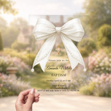 Arco de Pérolas de Marfim Menina Batismo Elegante