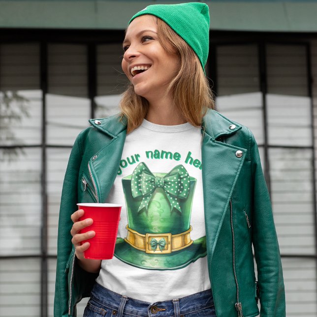 Arco de Polka Bonita em Leprechaun Top Hat (Cute leprechaun top hat with polka dots on the bows that adorn the hat.  Happy St Patricks Day! )