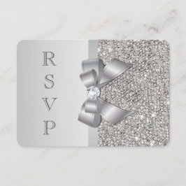 Arco de Sequências Silver Faux RSVP de Casamento