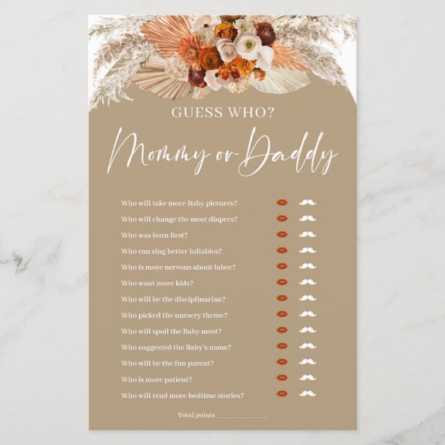 Arco de Terracotta Boho Adivinha quem mamãe ou jog (Frente)