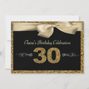 Arco Dourado negro 50º Convite de Aniversário da