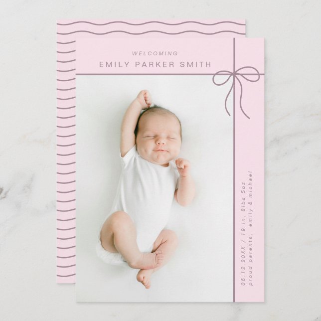 Arco e linhas com cartões de fotos de solteiro ret (Frente/Verso)