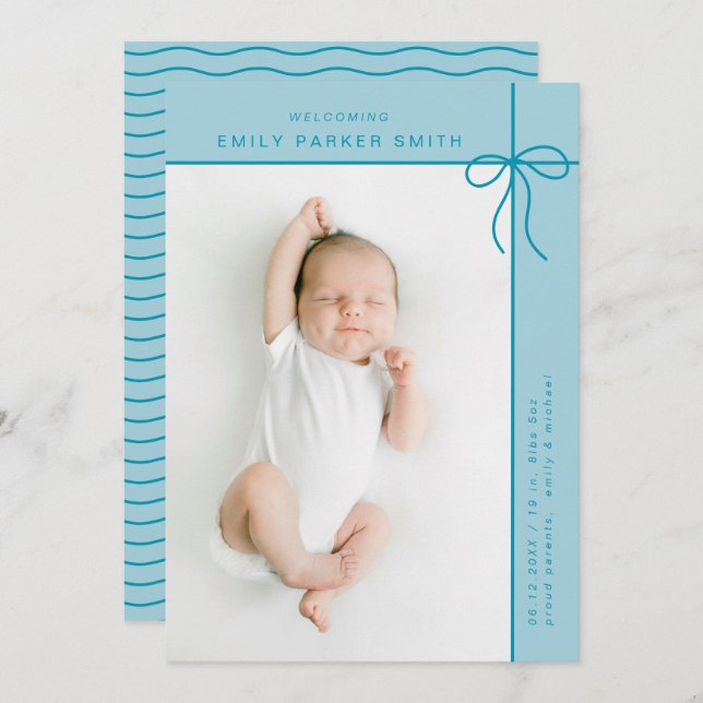 Arco e linhas com cartões de fotos de solteiro ret (Frente/Verso)